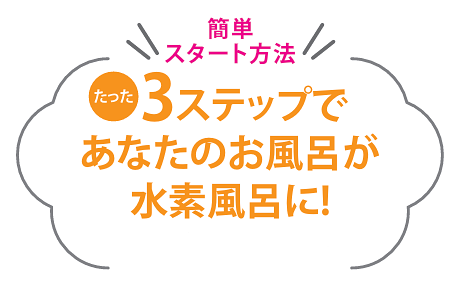 水素温浴器のカンタンスタート3ステップ