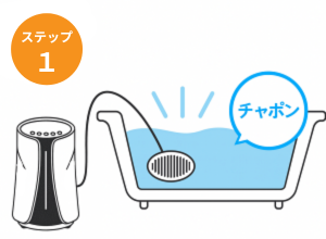 先ずはリタライフの電極版を湯船にチャポンと投入