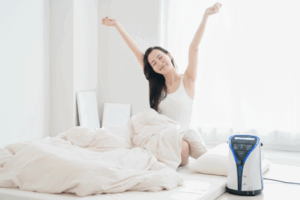 朝までぐっすり眠れた女性