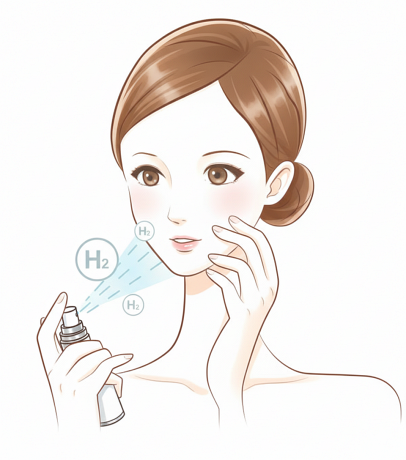 水素スパ.comの水素ミストを使ってうるおい習慣を始めた女性