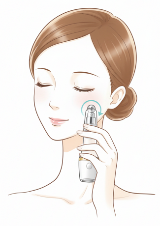 水素スパ.comの水素ミスト付属のプラチナボールを使ってコロコロする女性