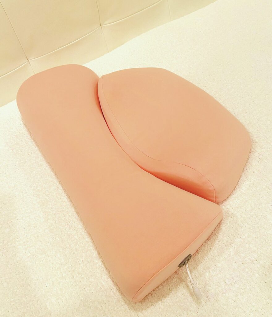 経が高ぶっていたり疲れている日は、首元だけを温められる枕をご愛用